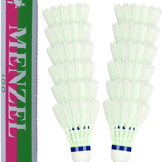 12pcs White Goose Feather Shuttlecocks Badminton Ball Sport Training Game Fans