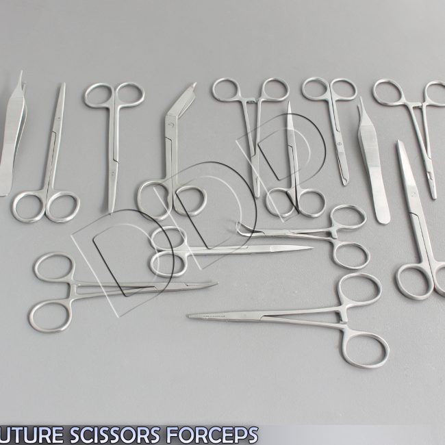 14 PC SUTURE SCISSORS FORCEPS HEMOSTATS NEEDLE HOLDERS DS-1231
