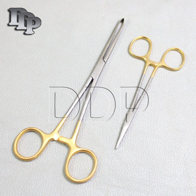 2 GOLD SUTURE KIT MOSQUITO 5" STR + ALLIS TISSUE FORCEPS 5.5" 4X5 T