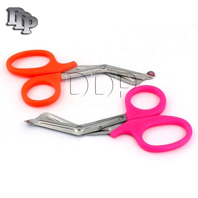 2 PARAMEDIC UTILITY BANDAGE TRAUMA EMT EMS SHEARS SCISSORS 5.5 INCH-ORANGE PINK