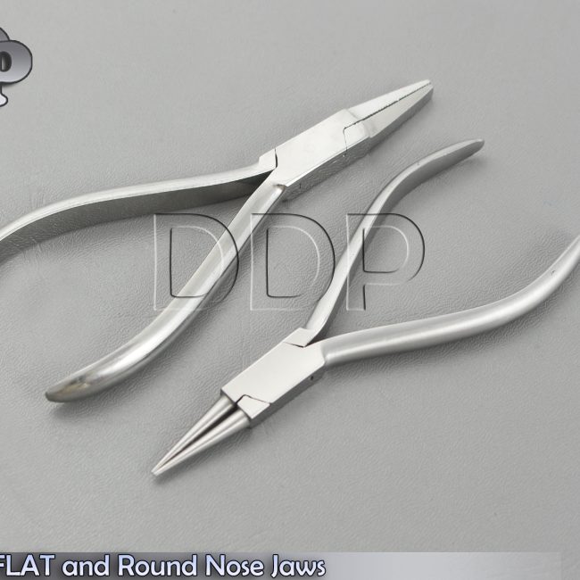 2 PCS FLAT and round nose jaws jewellery conical dental orthodontic pliers