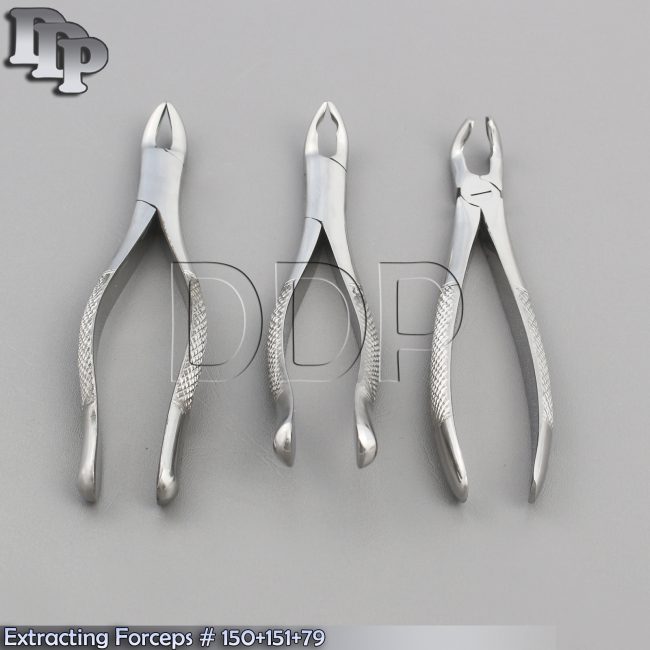 3 DENTAL TOOTH SURGERY EXTRACTING EXTRACTION FORCEP # 150+#151+ #79