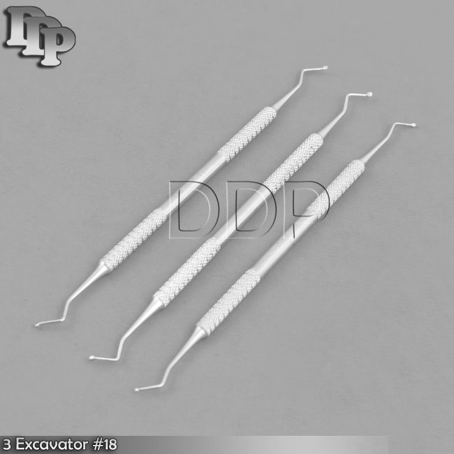 3 Excavator #18 Double Ended Dental Instruments