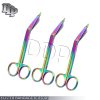 3 LISTER BANDAGE SCISSORS 5.5" MULTI RAINBOW TITANIUM COLOR SURGICAL INSTRUMENTS