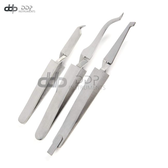3 Pieces Reverse Action Bond Bracket Tweezers Aligner Dental De Bonding Placing