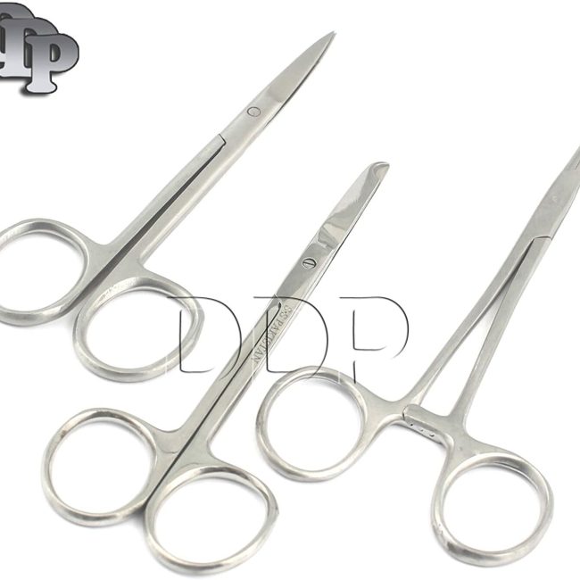 3 Premium Grade Iris Scissors+ Stitch Scissor+mosquito Hemostat Forceps High Qty