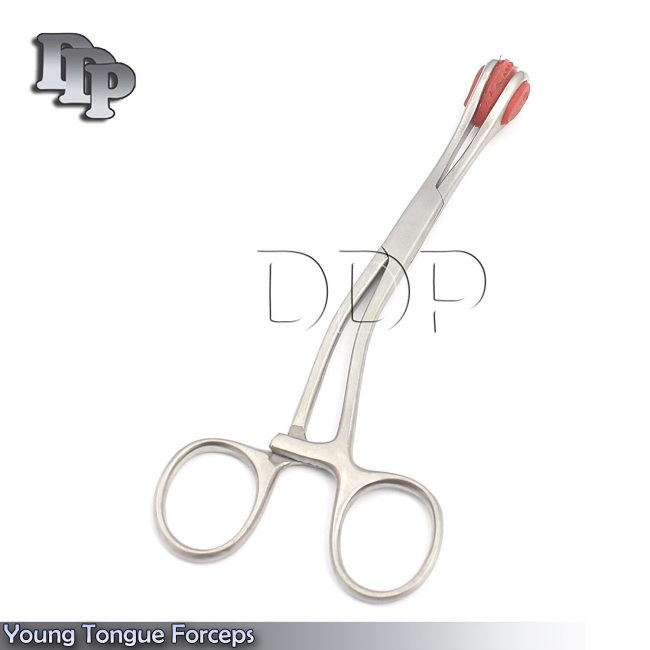 3- YOUNG TUNG Forceps 6.25'' Surgical OB/GYNECOLOGY W/RUBBER