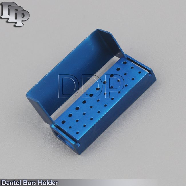 30 Holes Dental Aluminum Bur Burs Holder Box Autoclave Blue Color DN-2086