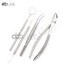 4 PC BASIC DENTAL EXTRACTING FORCEPS #8 COLLEGE PLIERS PROBE MIRROR #5 SET KIT
