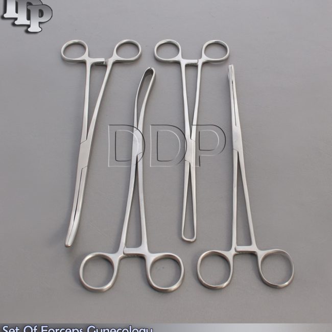 4 Pcs. Set Of Forceps Gynecology Surgical Instruments