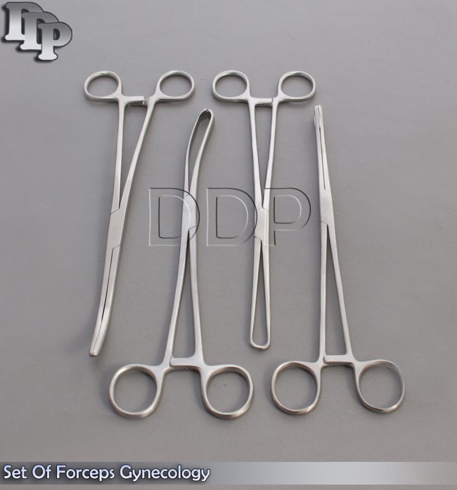 4 Pcs. Set Of Forceps Gynecology Surgical Instruments
