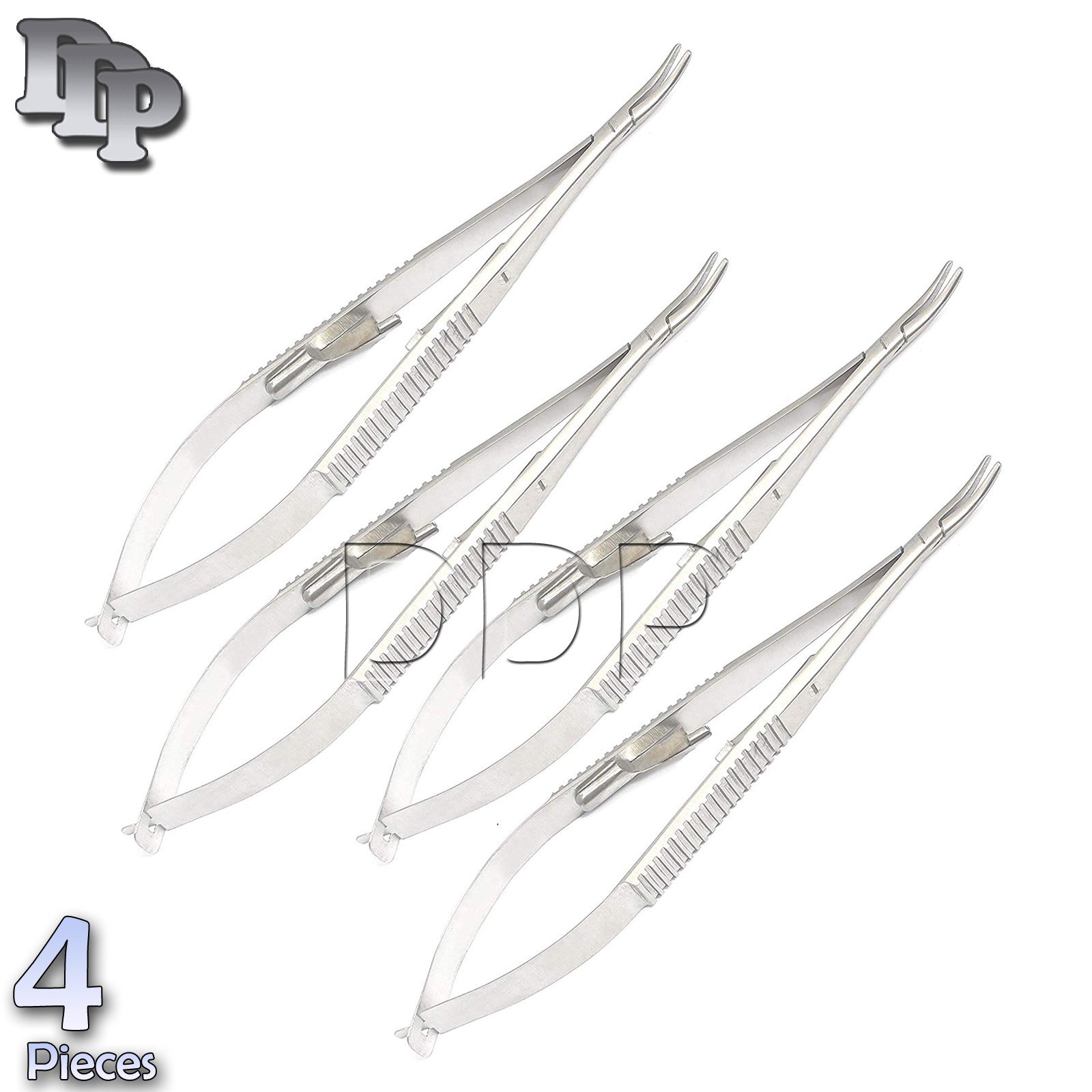 4 Pieces Of Serreted Curved 5.5" Castroviejo Needle Holder Instruments