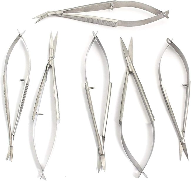 6 PCS O.R GRADE ASSORTED CASTROVIEJO MICRO OPHTHALMIC SCISSORS STR- CVD- ANG