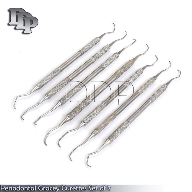 7 Piece Gracey Curette Set Medical Dental Instrument DDP