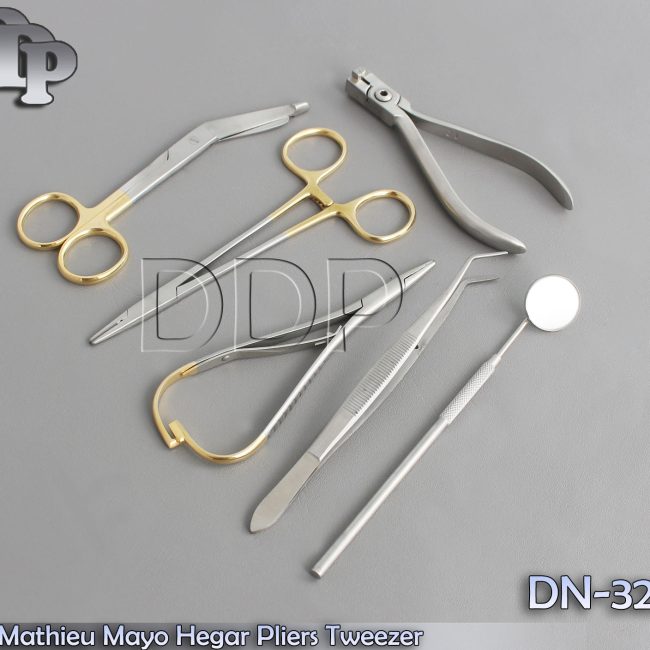 7 pcs TC Mathieu Mayo Hegar Pliers Tweezer Composite Mirror Bandage DN-325