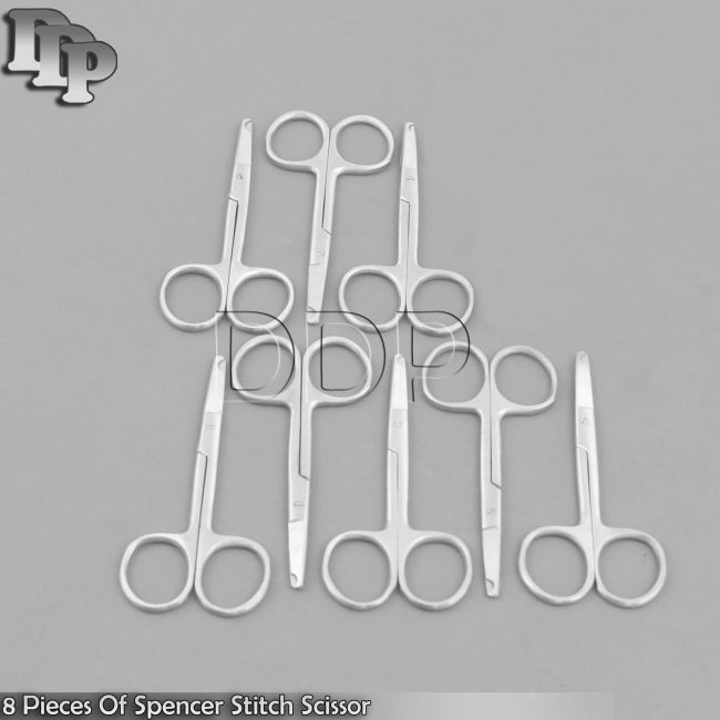 8 Pieces Of Spencer Stitch Scissor 3.5" delicate Dermal/Surgical Instruments