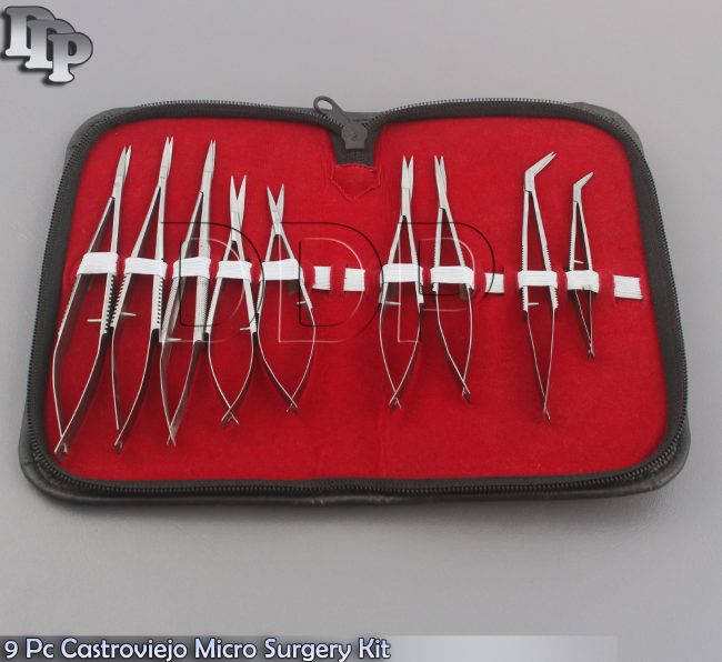 9 PC O R GRADE CASTROVIEJO MICRO SURGERY OPHTHALMIC KIT