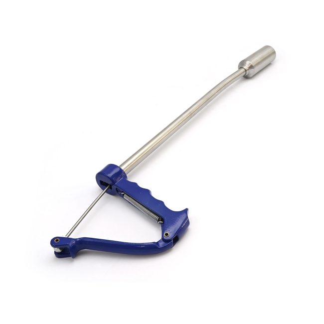 Balling Applicator Curved or Bolus Gun ,Blue Color Coated Grip Handle VT-195