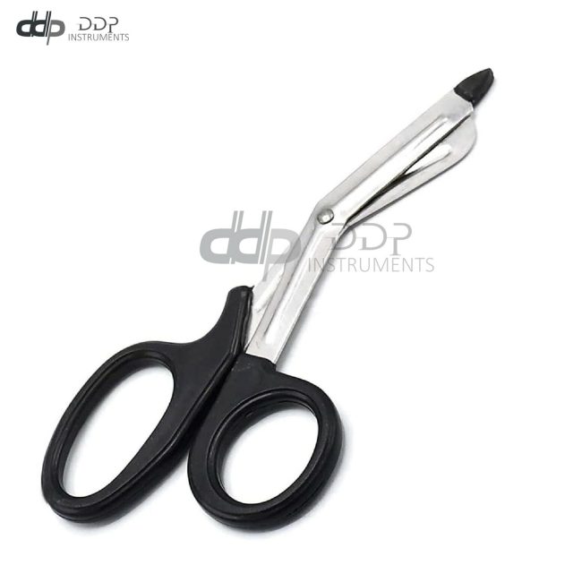 Black EMT Paramedic Bandage Shears Scissors 7.5" W/Plastic Color Probe