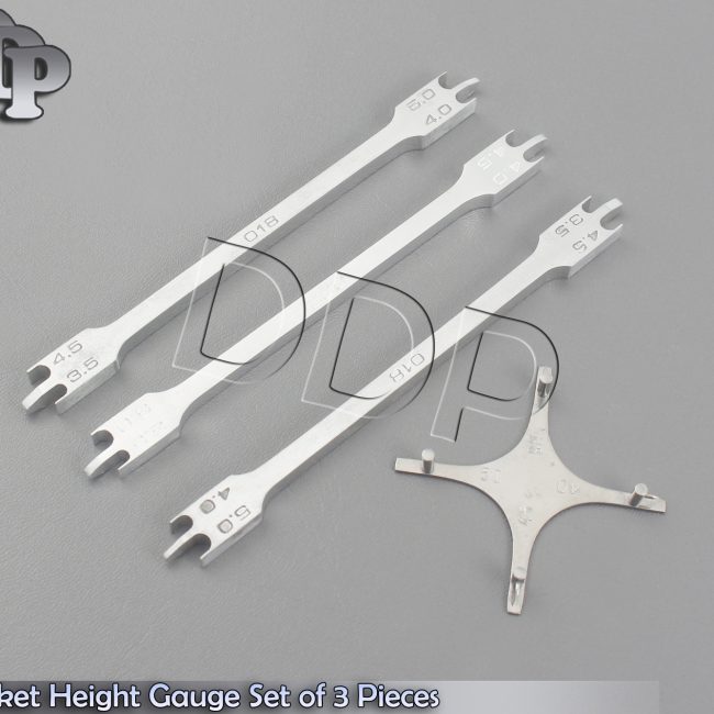 Bracket Height Gauge 018 & 022 Dental Orthodontic Gauge Set of 4 Pieces