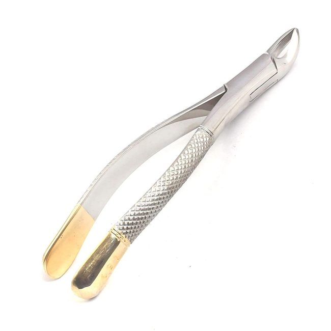 Dental EXTRACTING Forceps #150 Gold Handle Dental Extraction Instruments