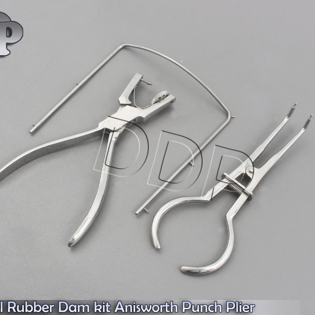 Dental Rubber Dam Kit Anisworth Punch Plier Stokes Frame Basic Endodon DN-2126