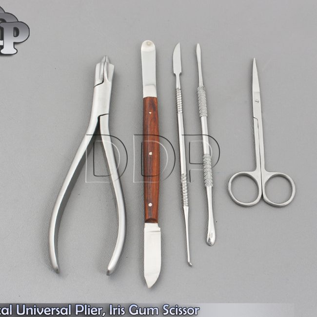 Dental Universal Plier, Iris Gum Scissor Straight, Surgical Tissue Sharp Lab Kit