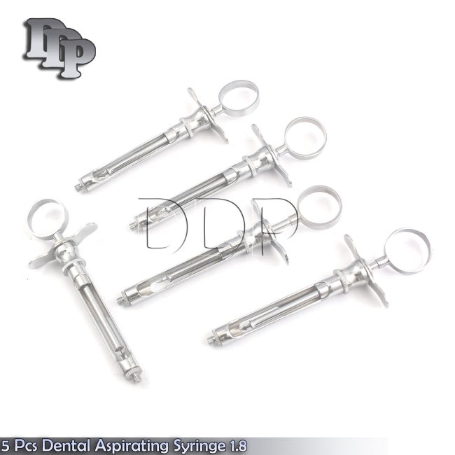 Five Each Dental Aspirating Syringe 1.8