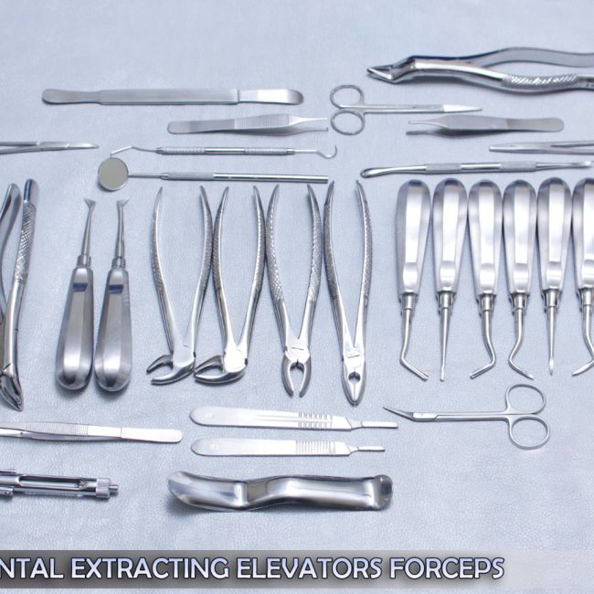 GERMAN 34 PC ORAL DENTAL SURGERY EXTRACTING ELEVATORS FORCEPS INSTRUMENT KIT SET