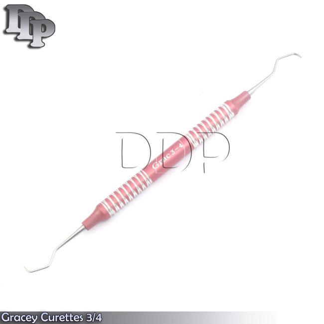 Gracey Curettes 3/4 Periodontal Dental Scalers Color Handle Pink