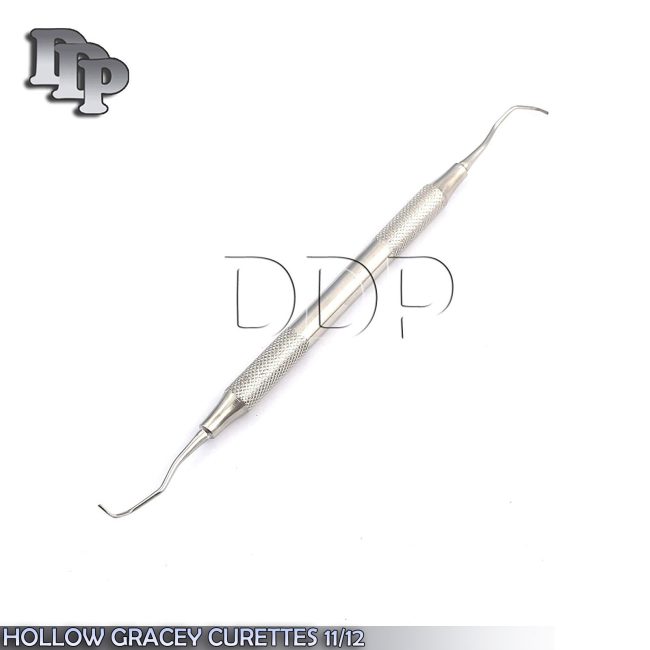 HOLLOW DENTAL INSTRUMENTS GRACEY CURETTES 11/12