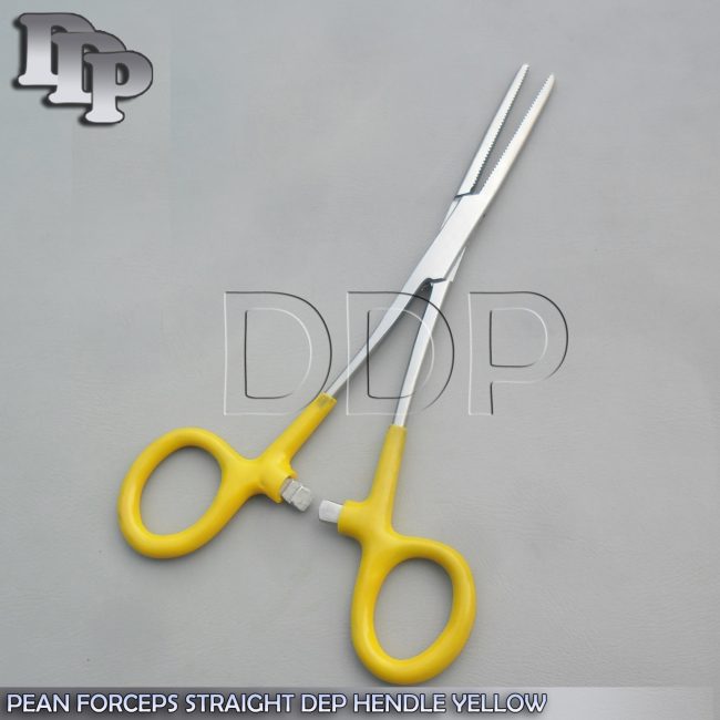 Hemostat Pean Forceps Surgical Instruments, Yellow Dep Handle 5.5" Straight