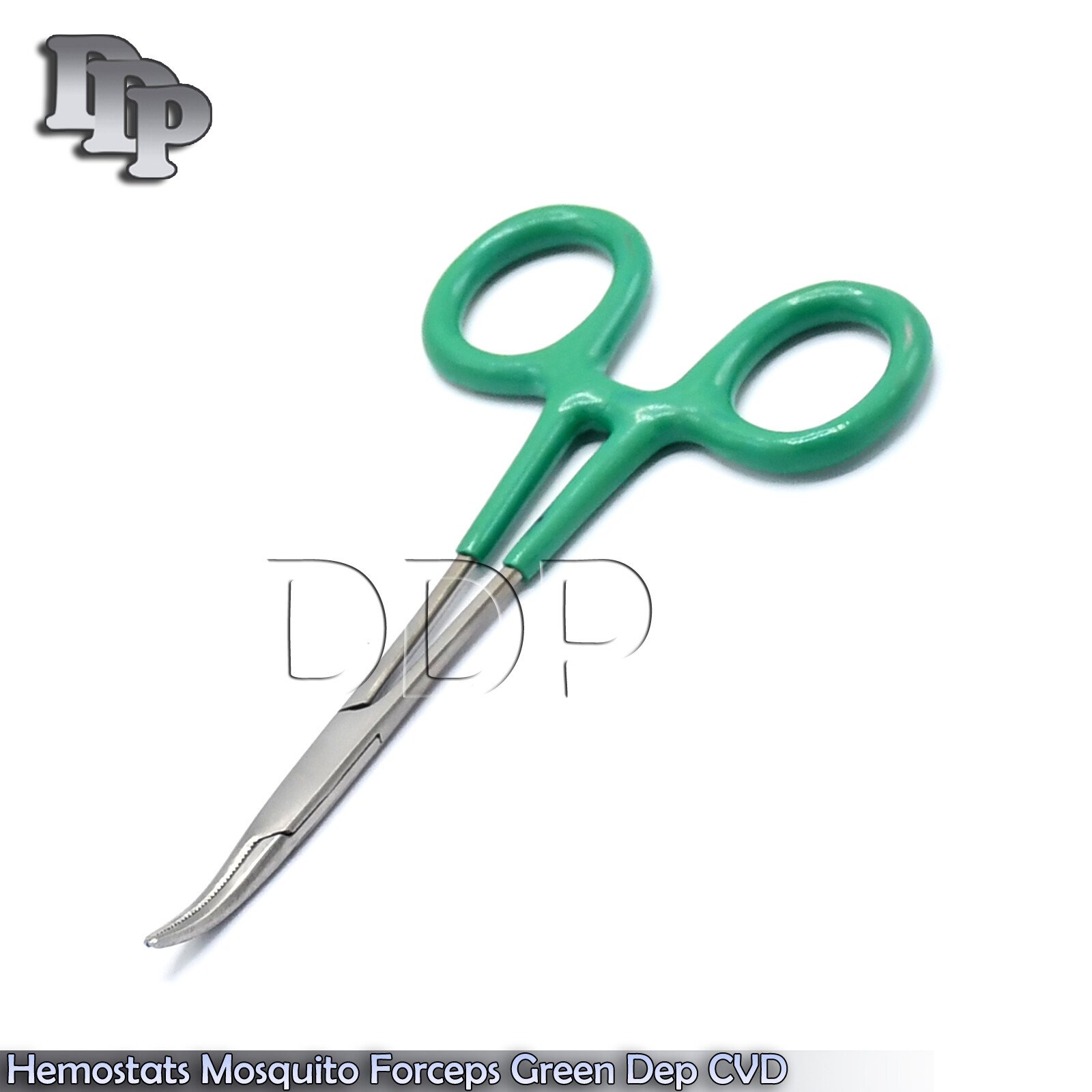 Hemostats Mosquito Forceps Surgical Instruments, Green Dep Handle 3.5" Curved - Image 3