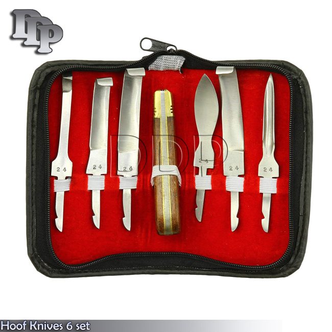 Hoof Knives 6 set Equine Veterinary Horse Knife pouch,VT-162