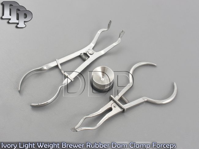Ivory Light Weight Brewer Rubber Dam Clamp Forceps Amalgam Well Pot Restorative