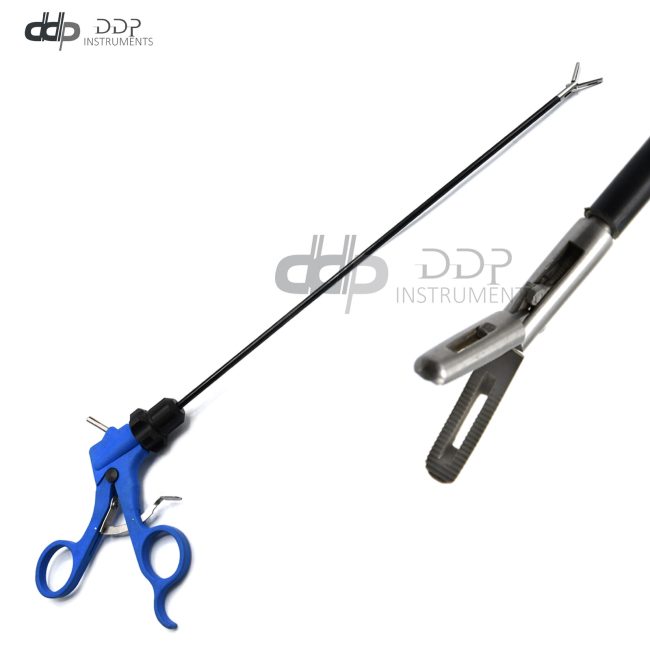 Lap Grasping Forceps 5.8mm x 13mm W/ Serrated Blue Pastic Handle LP-065