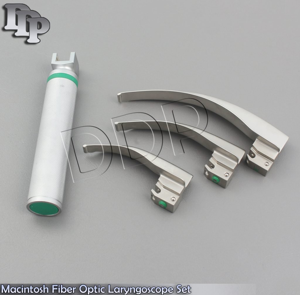 Macintosh Fiber Optic Set No. 1, 2 & 3 LED Bulb Surgical Instrument