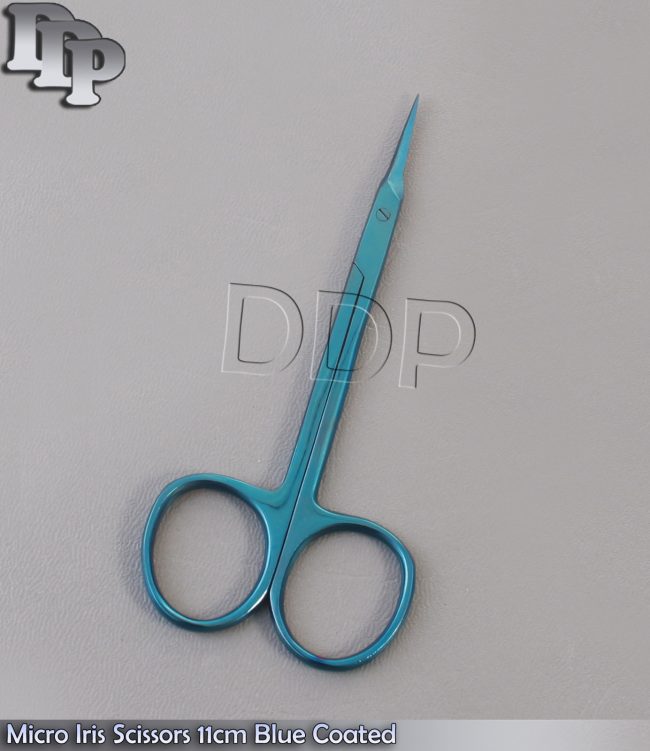 Micro Iris Scissors 11cm Blue Coated Surgical Instruments