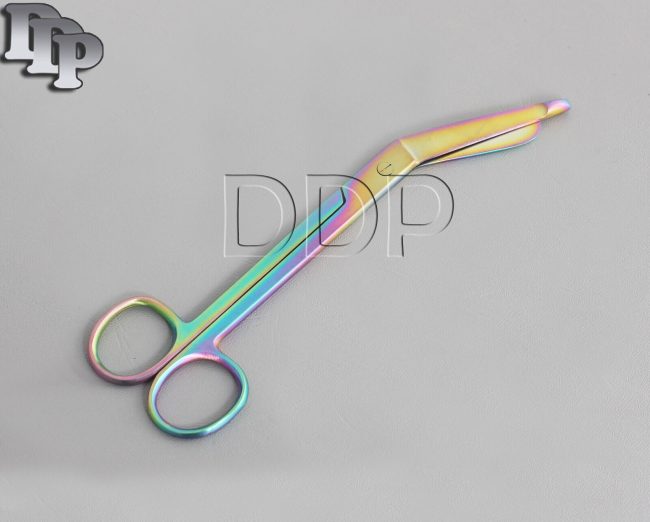 NEW GERMAN 1 Lister Bandage Nurse Scissors - 7.25" Multi Titanium Color Rainbow