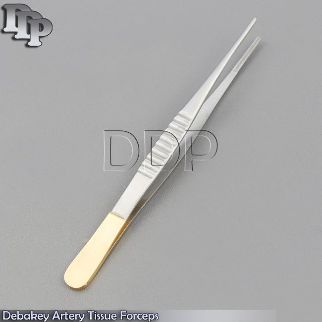 NEW GERMAN DEBAKEY ARTERY ATRAUMATIC TISSUE FORCEPS W/GOLD HANDLE 6 "