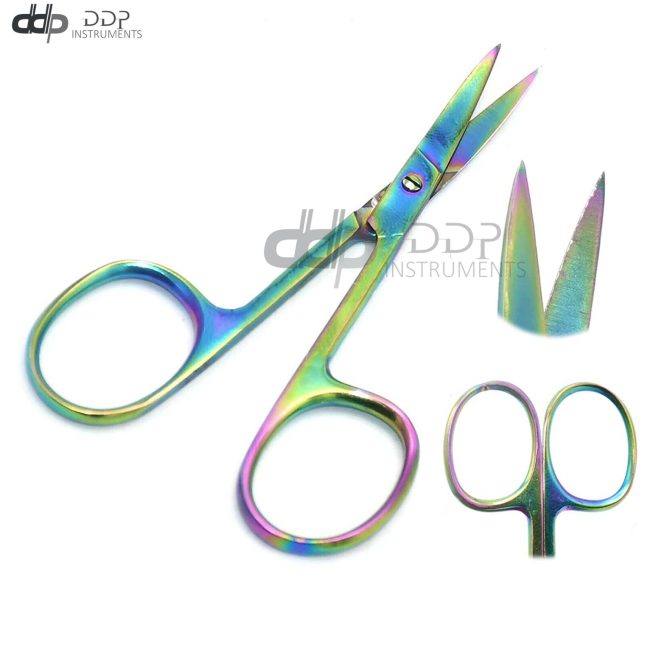 Nail Art Eyebrow Nose Hair Nail Cuticle Curved Multi Scissors 3.5'' Makeup Tools
