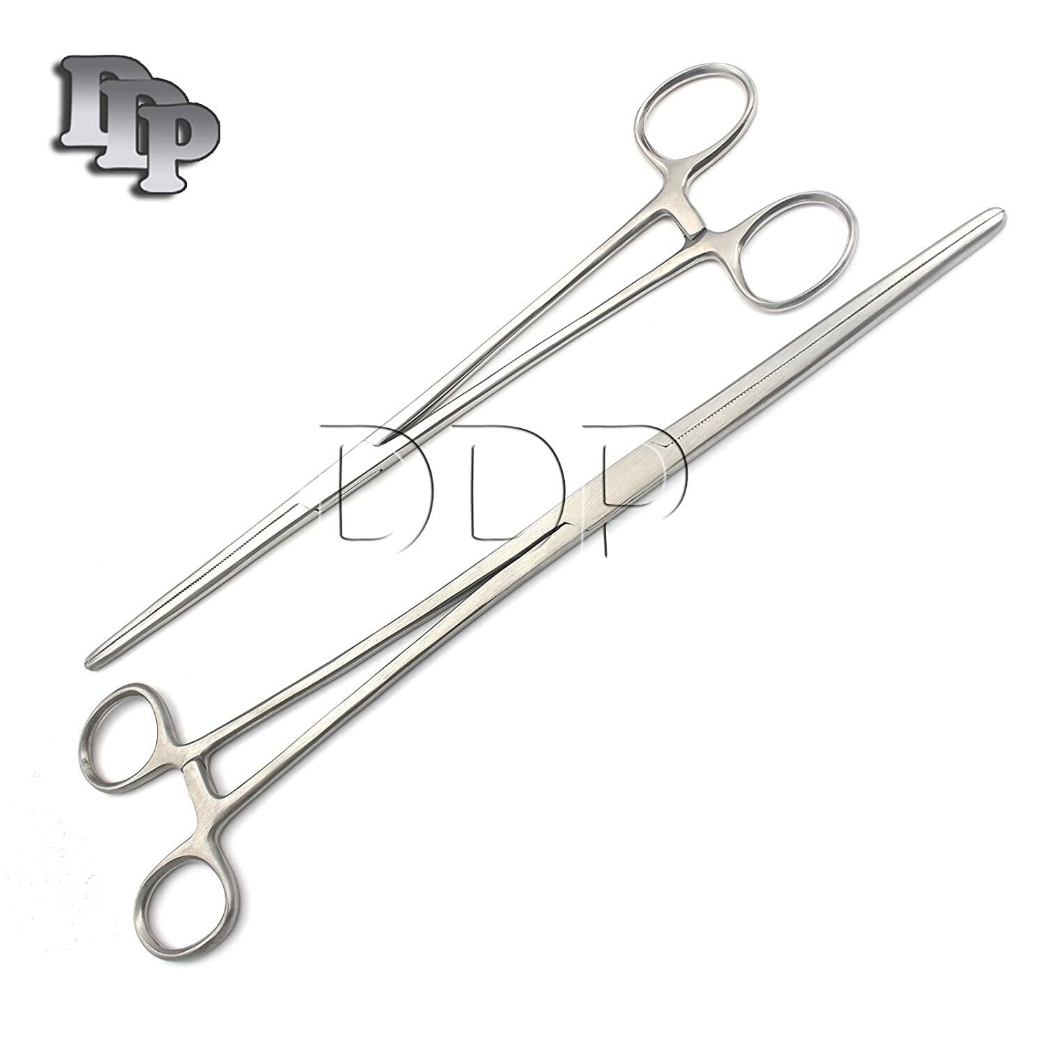 New 2pc Set 10" + 14" Straight Hemostat Forceps Locking Clamps Stainless Steel