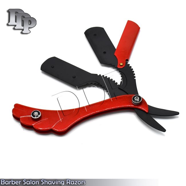 New Barber Salon Shaving Razors RED RAZOR WITH BLACK LATCH Hair Shavette BTS-189