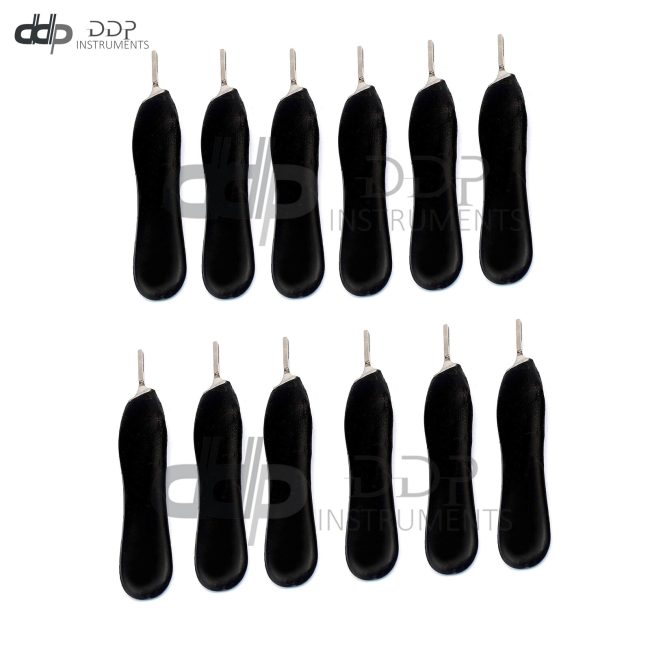 Pack Of 12 Pcs Scalpel Handle Plastic #6 with Black Color Surgical Instruments