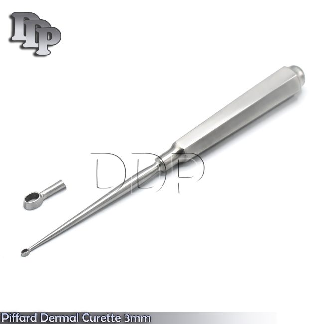 Piffard Dermal Curettes 3MM Oval Shape Cup 6 1/4" Surgical Instruments