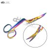 Pro BENT HANDLE Curved Embroidery Scissors 6" Sewing Multi/Rainbow Color