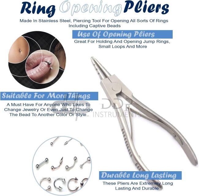 Professional Ring Opening Pliers 6.25'' High Quality Body Piercing Tools
