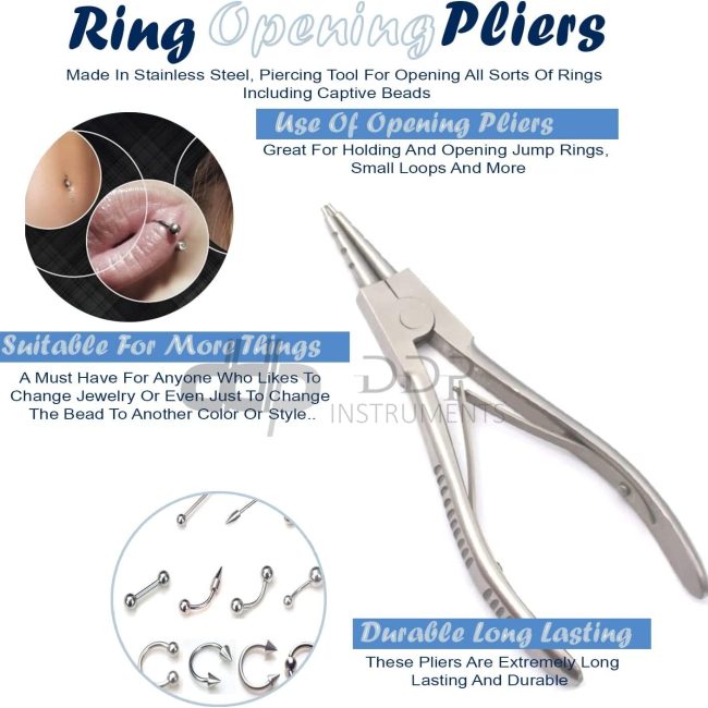 Professional Ring Opening Pliers 6.25'' High Quality Body Piercing Tools