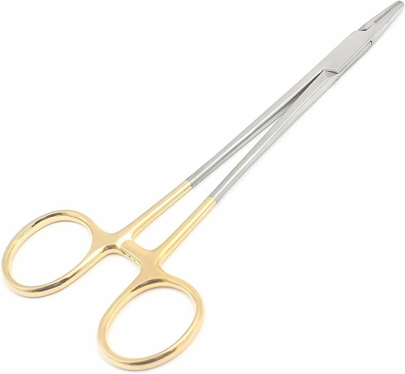 ST 5-Inch Webster Needle Holder with Large Finger Holes, Half Gold
