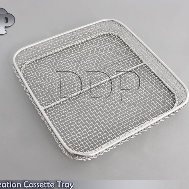 STERILIZATION CASSETTE TRAY 10" X 9.5" X1" PERFORATED MESH BOX DN-318